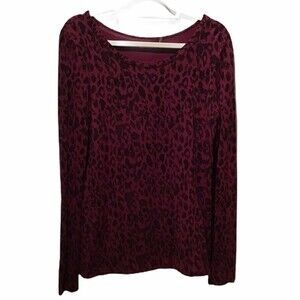Juicy Couture Sweater Leopard Burgundy and Black Sweater L